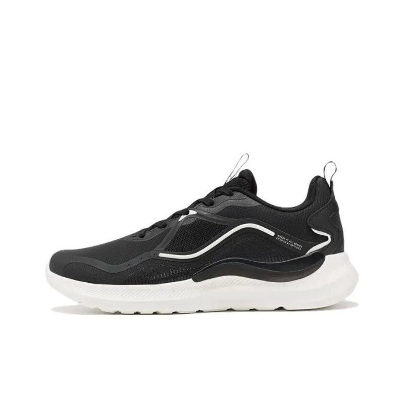 XTEP Shock Absorbers With Slip Resistant And Abrasion Resistant Properties Low Top Running Shoes Women's Black White-0