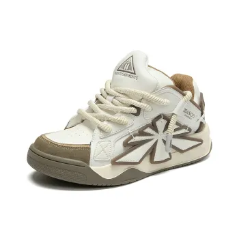 Masongarments Starlight Wear Resistant Height Increasing Low Top Skateboard Shoes Unisex Milk Tea Gray Zong