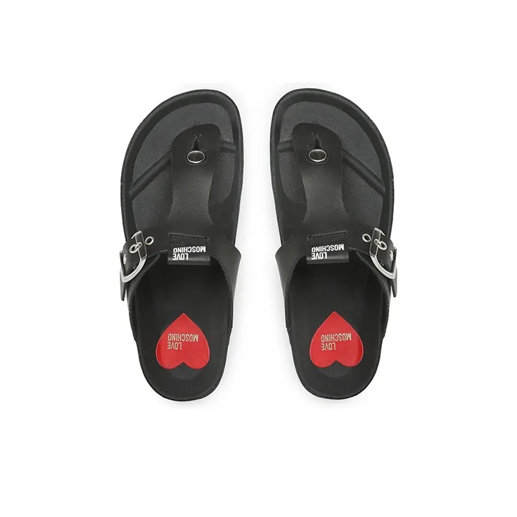 LOVE MOSCHINO Odor Resistant Flip Flops Women's Black-3