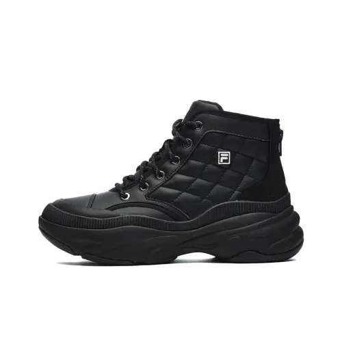 FILA Bread Mid Anti Slip Wear Resistant Mid Top Casual Shoes Women's Black