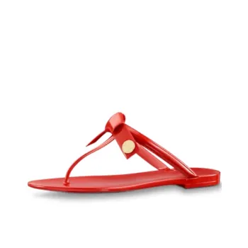 LOUIS VUITTON Slip-Resistant Flip Flops Women's Red