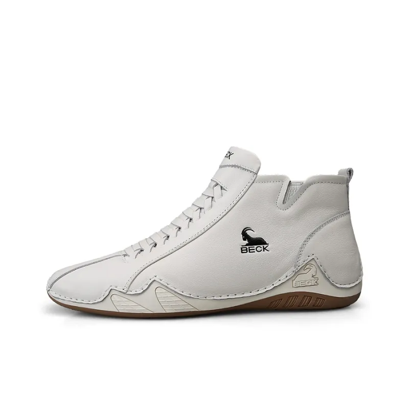 BECK Men's Casual Shoes Men High Top White/Black-0