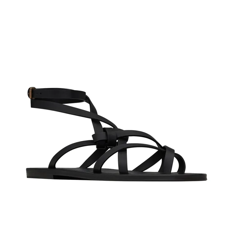 SAINT LAURENT Santo Knotted Flat Sandals-2