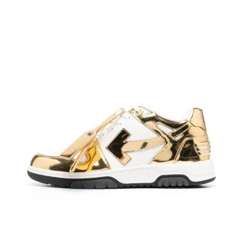 OFF-WHITE Stylish Skateboarding Shoes Men's White Gold