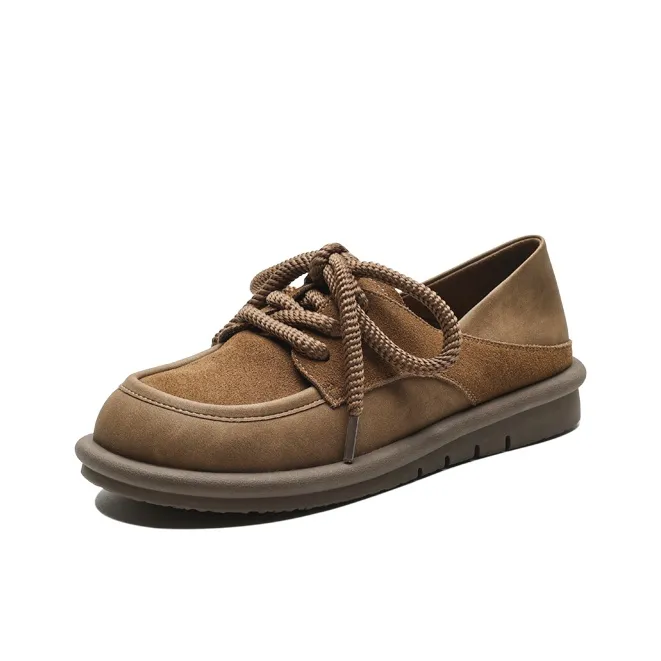 【dme】 Casual Single Shoes 2cm Women's Khaki-0
