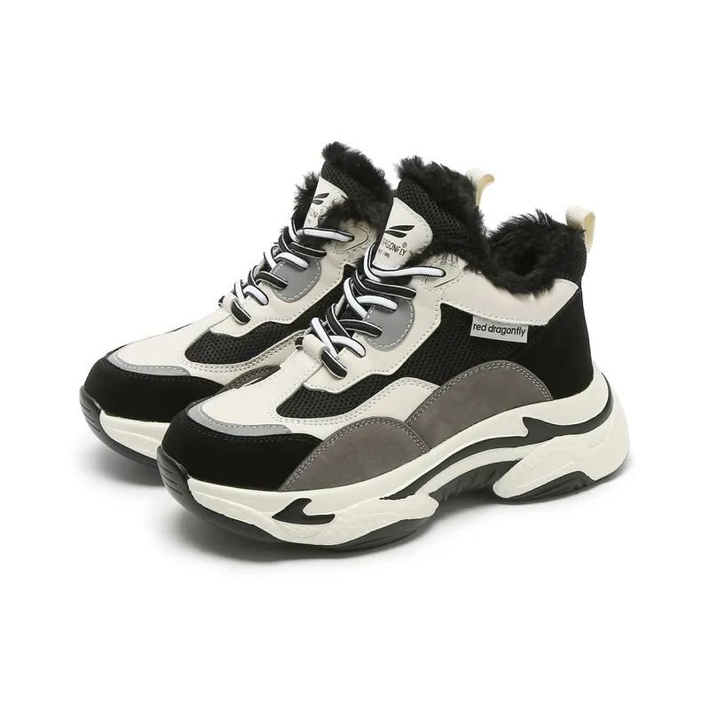 RED DRAGONFLY Thermal High Top Chunky Sneakers 5cm Women's-2