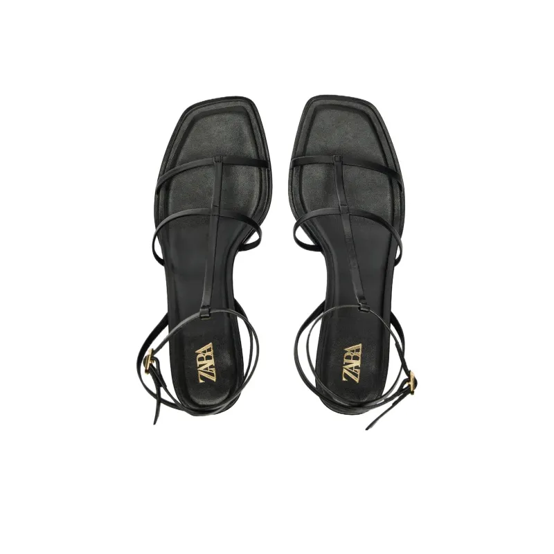 ZARA Strap Sandals Women's Black-2