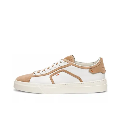 Santoni Skateboard Shoes Men Low-Top White/Brown