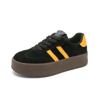 BAFFN Wear resistant And Lightweight Low Top Skateboard Shoes Women's Black Yellow