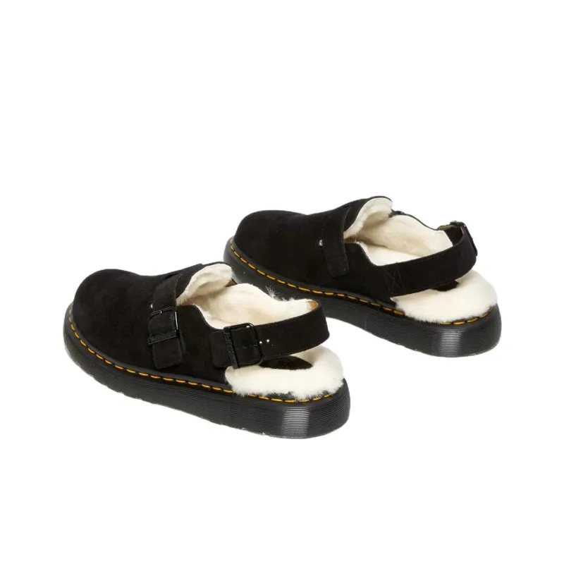Dr. Martens Jorge Shearling Slingback Mule 'Black'-3