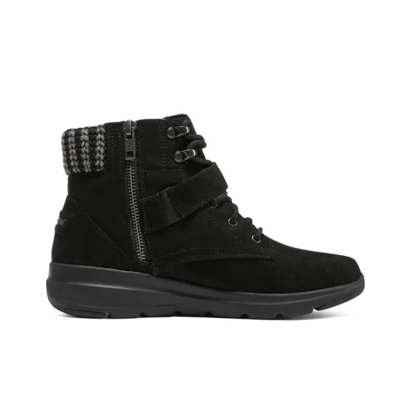 Skechers Glacial Ultra Ankle Boots Women's Black Gray Color-1