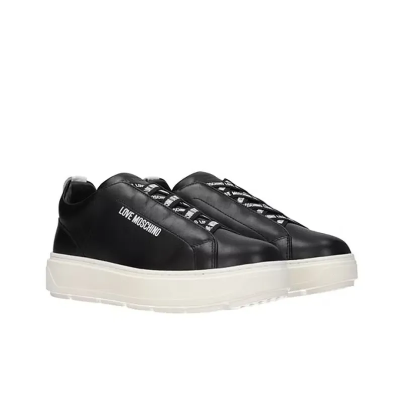 LOVE MOSCHINO Stylish Skateboarding Shoes Women's Black-1