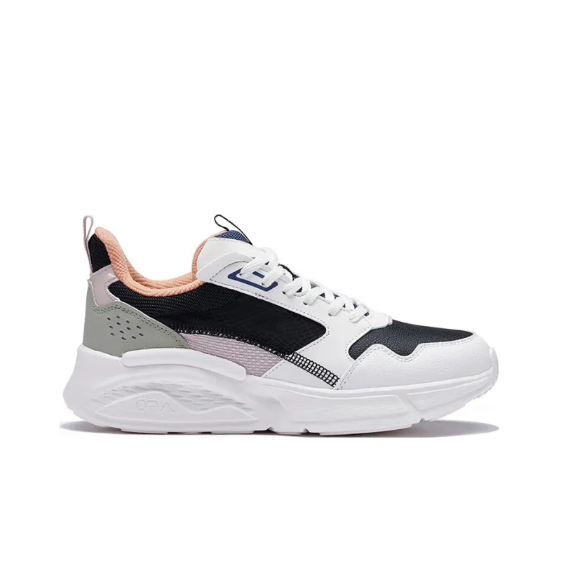 361° Lightweight, Wear resistant, And Non slip Low Top Sports Casual Shoes Women's Black White-1