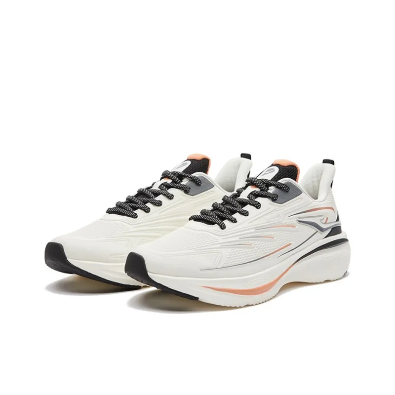 Erke Shock Absorbers With Slip Resistant And Abrasion Resistant Properties Low Top Running Shoes Men's White Orange-2