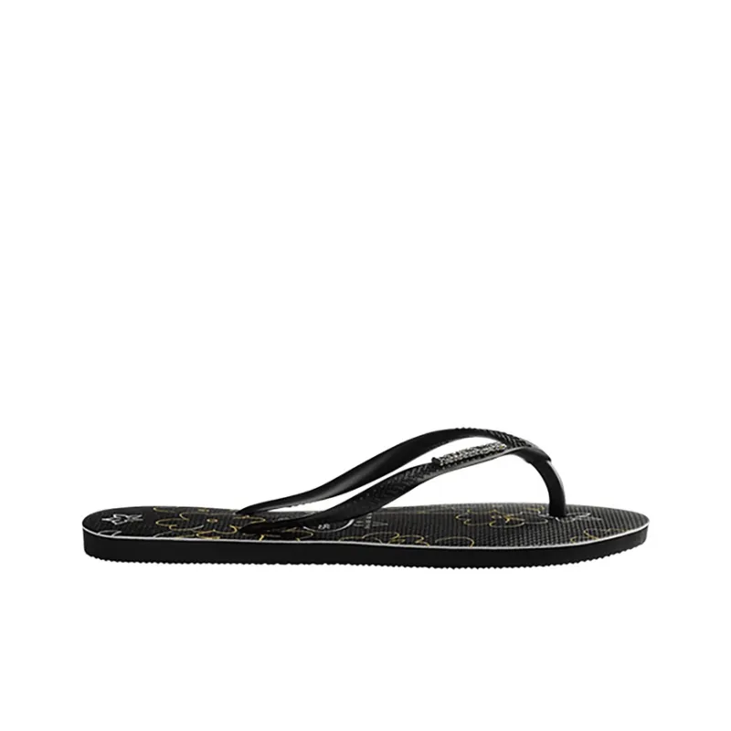 Disney x Havaianas Slim Metallic Prt Sports Slippers Women's Black-2