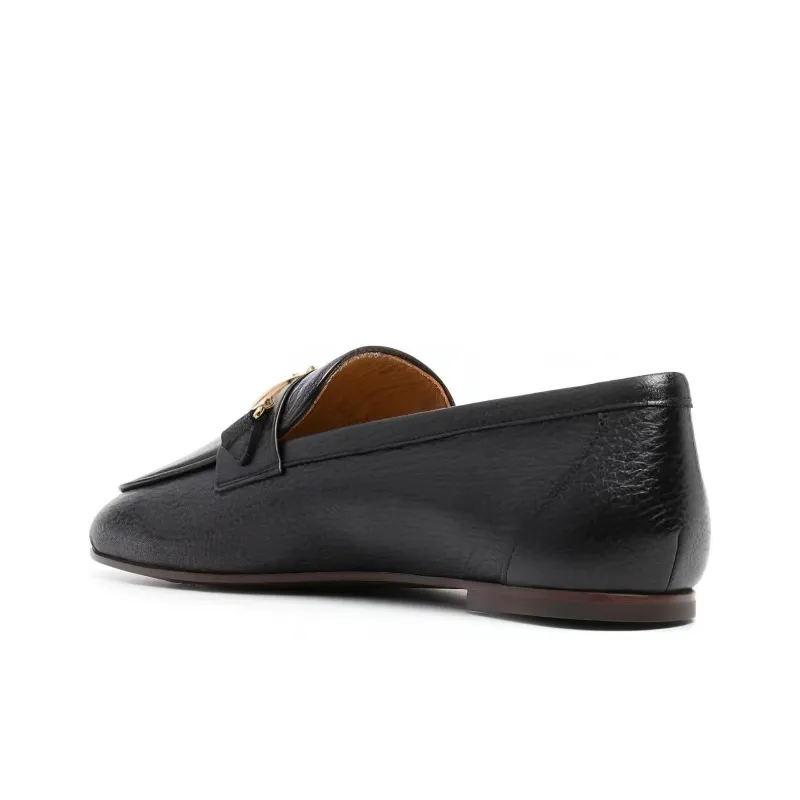 TOD'S Logo Plaque Almond Toe Loafers Women's-3