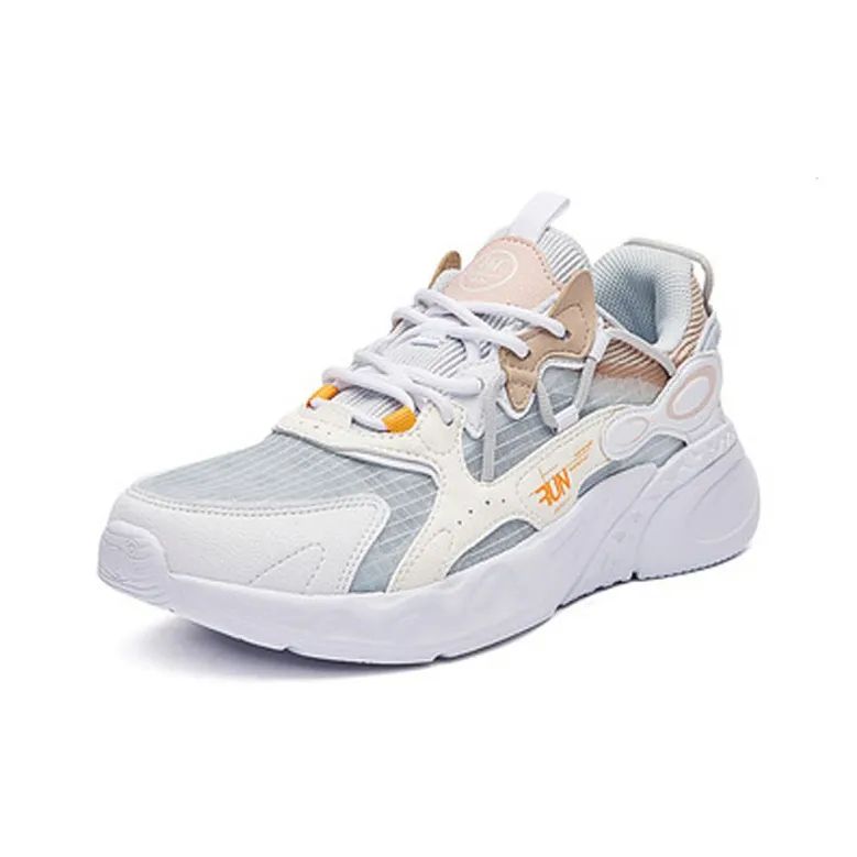 361° Shock Absorbing, Non Slip, Wear Resistant, Breathable And Lightweight Low Top Running Shoes Women's White Gray-1