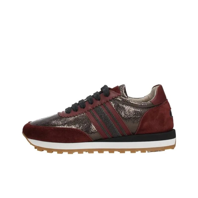 Brunello Cucinelli Low Top Sports Casual Shoes Women's Deep Red-0