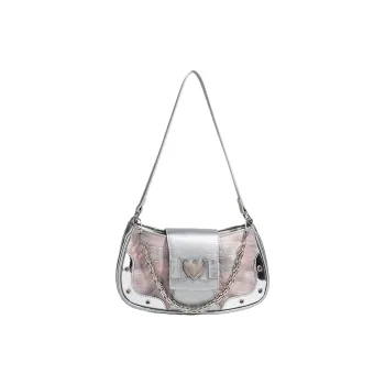 Carksky PU Crossbody One Shoulder Handbag Regular Women's Silver/Black