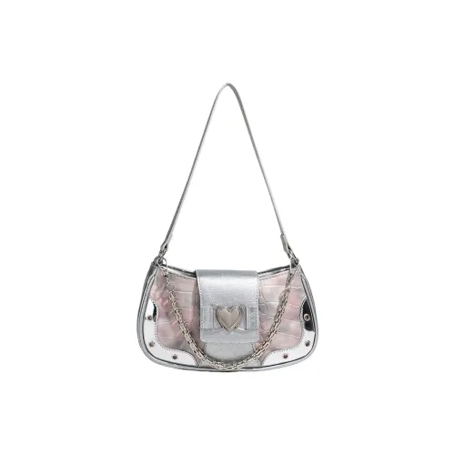 Carksky PU Crossbody One Shoulder Handbag Regular Women's Silver/Black