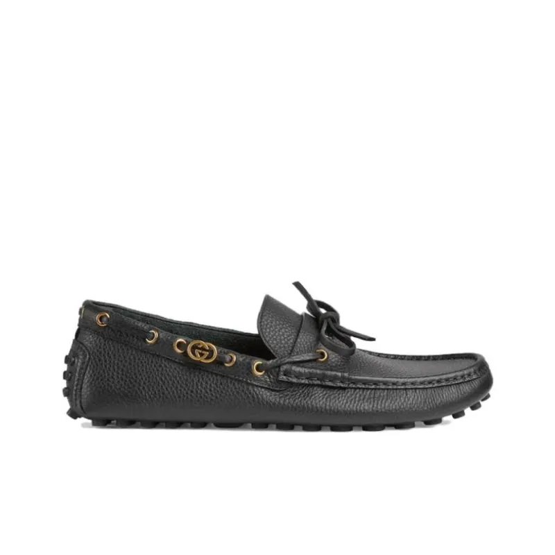 GUCCI Interlocking Beanie Shoes Men's Black-1