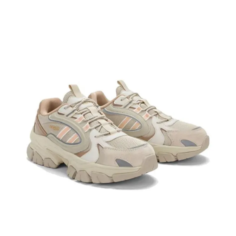 Kappa Anti Slip Wear Resistant Low Top Chunky Sneakers Unisex Gray Brown-1