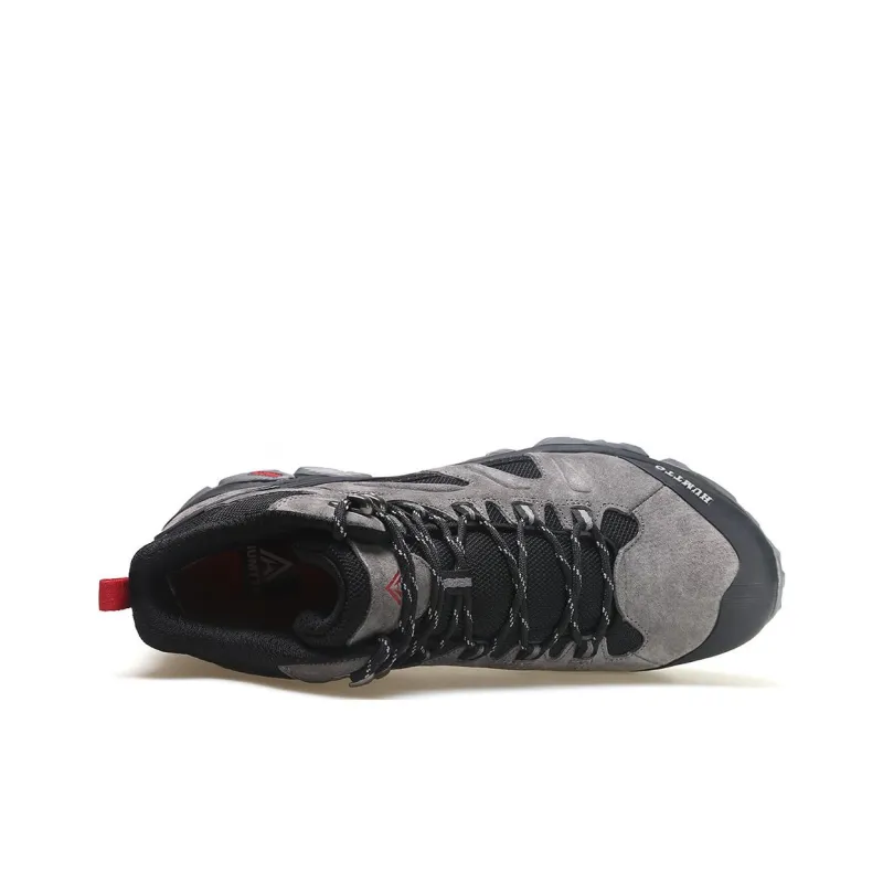 HUMTTO Non slip Wear resistant Shock Absorption High Top Outdoor Shoes Gray Black-2