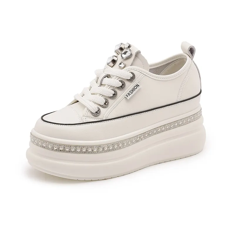 Milan Love Song Height Increasing Balance Wear-Resistant Low-Top Skateboard Shoes 8cm Women's-0