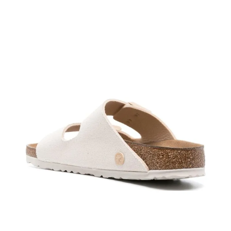 Birkenstock Arizona Vegan Textile Narrow Fit Sandals 'Eggshell'-3
