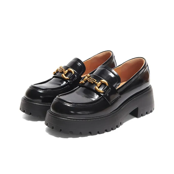 PT'SON Loafers 5.5cm Women's Black-4
