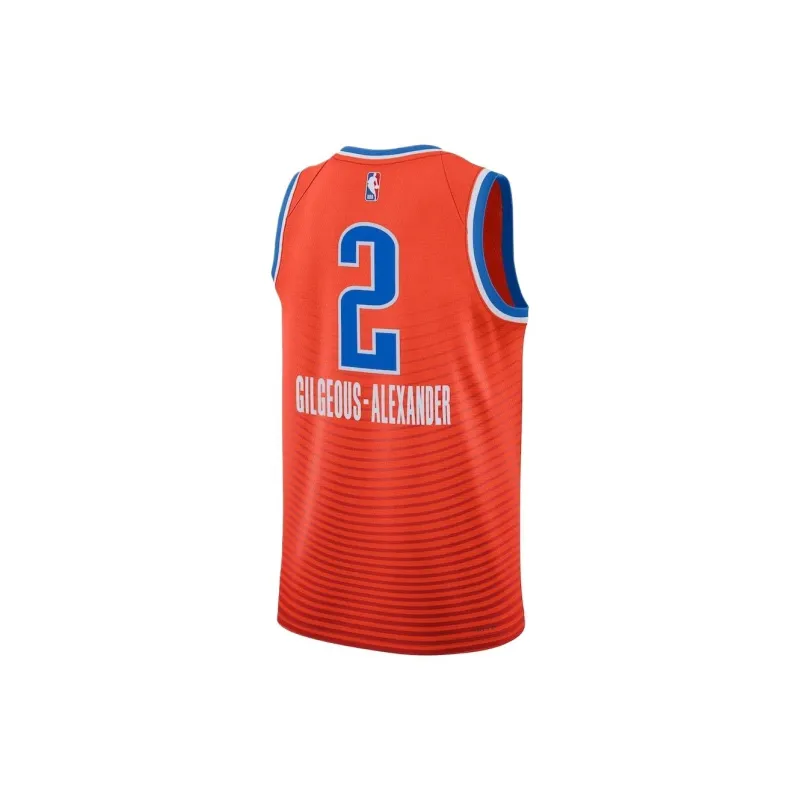 NBA Oklahoma City Thunder Jordan Statement Swingman Shai Gilgeous-Alexander Basketball Jerseys Unisex Orange-1