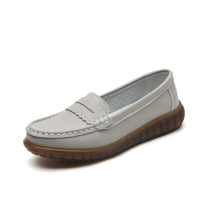 Reivantix Gommino Loafers Women's Beige/Gray/Black/White-8