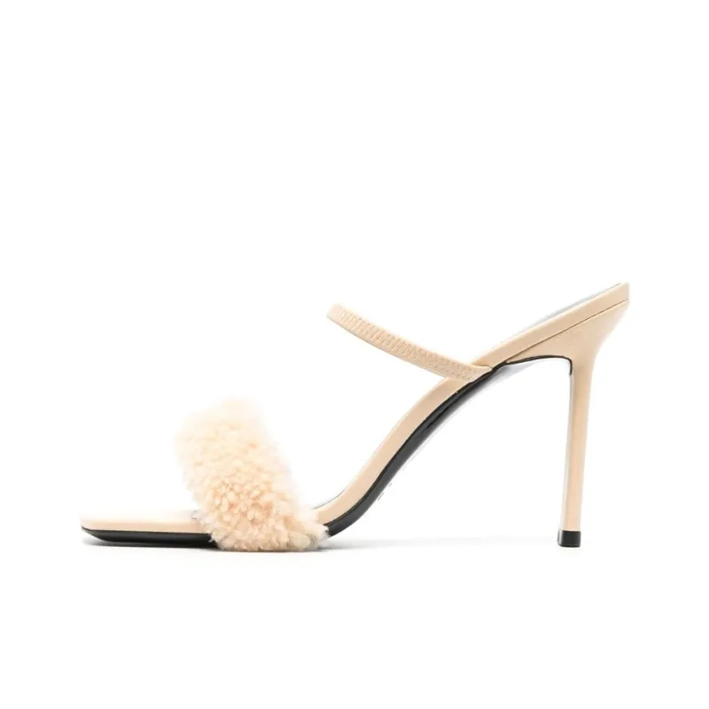 By Far Ada Slip-On Shearling Sandals Women's-0
