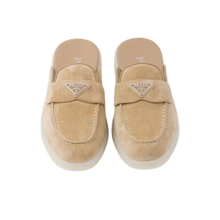 PRADA Suede Leather Mules-3