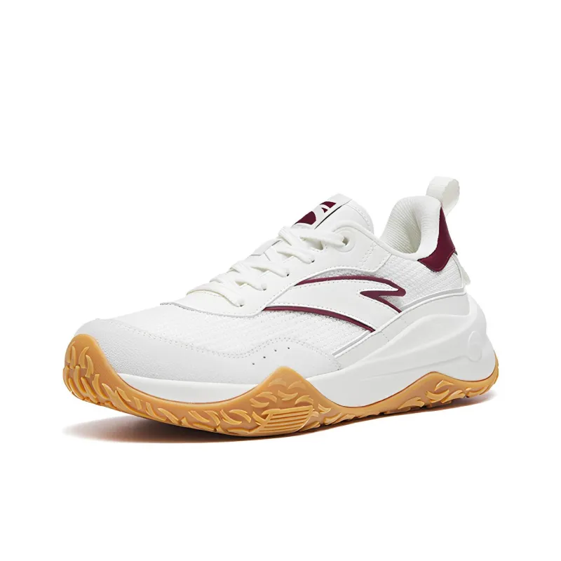 Anta Set Sail Anti Slip And Wear Resistant Lightweight Low Top Sports Casual Shoes White Gray Red-2