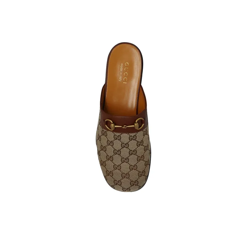 GUCCI Horsebit Closed Toe Slippers Men's Ebony-4