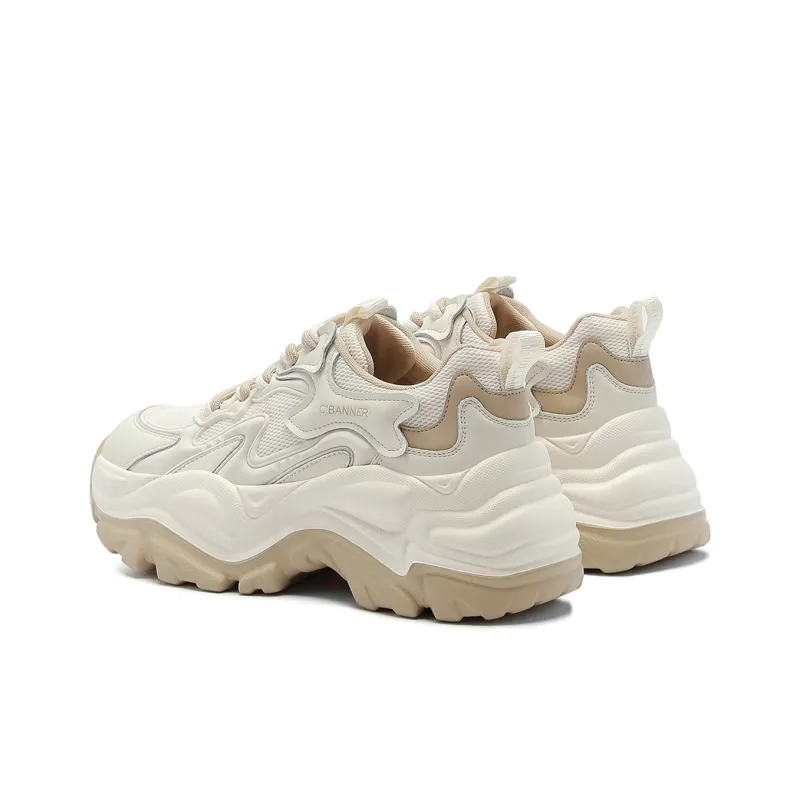 C°BANNER Low Top Chunky Sneakers Women's Beige Apricot-1