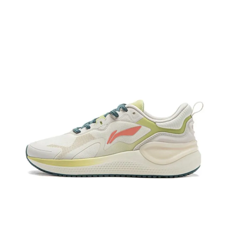 LiNing Cushioning Breathable Low Top Running Shoes Women's Pearl White-0