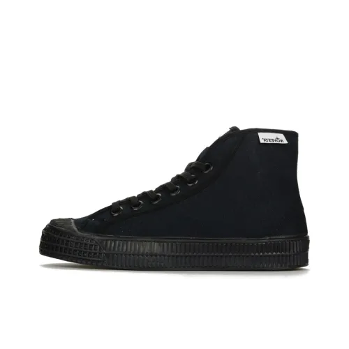 Novesta Canvas Shoes Unisex High-Top Black