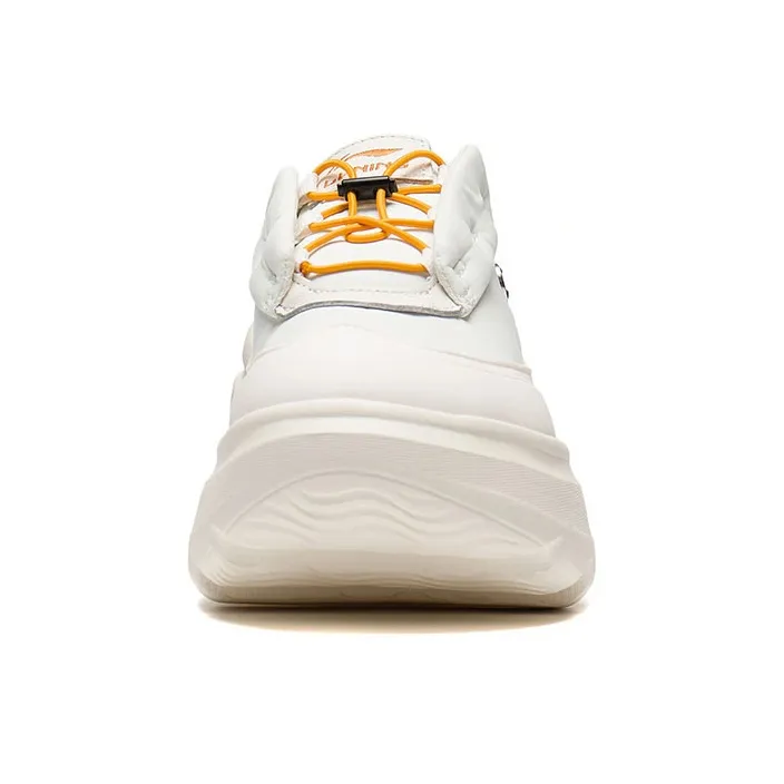 LiNing Cream Puff Cushioning, Slip Resistant, Abrasion Resistant, Height Increasing Low Top Casual Shoes Women's Ecru-4