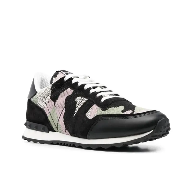 Valentino Garavani Rockrunner Camouflage Lace Up Sneakers-1