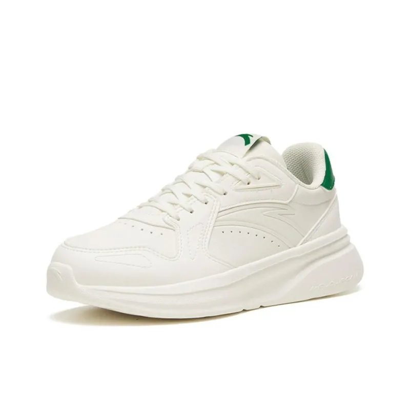 Anta Cushioning Anti Slip And Wear Resistant Low Top Sports Casual Shoes Women's White Green-1