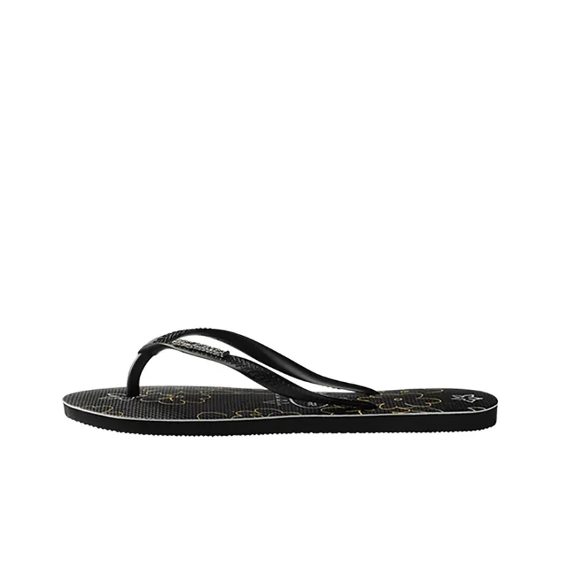 Disney x Havaianas Slim Metallic Prt Sports Slippers Women's Black-1