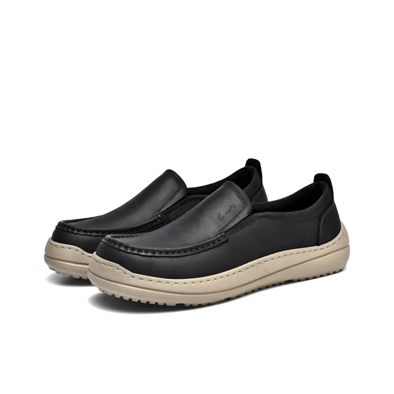 Laoks Casual Shoes Men Low Top Black/Brown-7
