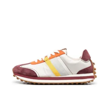 FERRAGAMO Slip Resistant Low Top Casual Shoes Men's White Red Silver