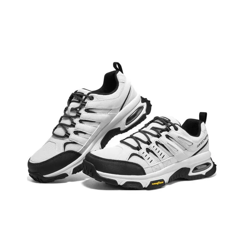 Skechers Shock Absorbers With Slip Resistant And Abrasion Resistant Properties Low Top Running Shoes Men's White Black-2