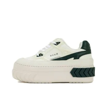 Both Tyres Platform Low Top Skateboard Shoes Women's White Green
