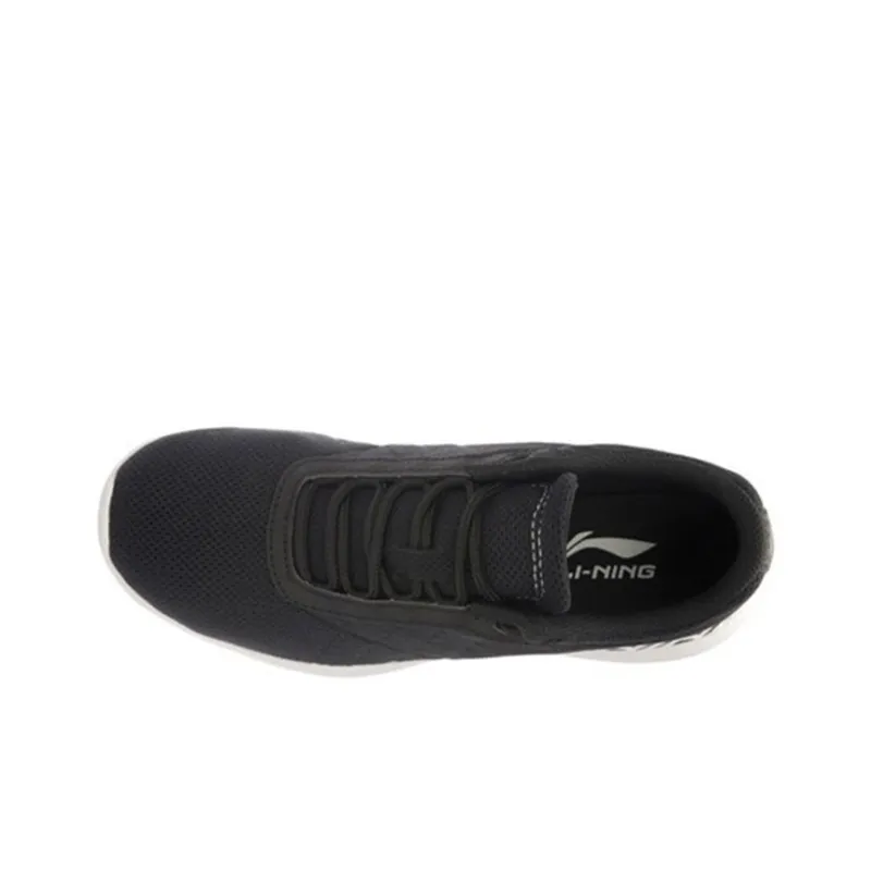 LiNing Cushioned Anti Slip Wear Resistant Breathable Lightweight Low Top Running Shoes Women's Black White-3