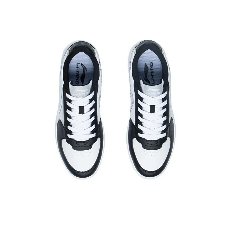 LiNing Galaxy Anti-Slip And Wear-Resistant Lightweight Low-Top Skateboard Shoes Men's White Black-3