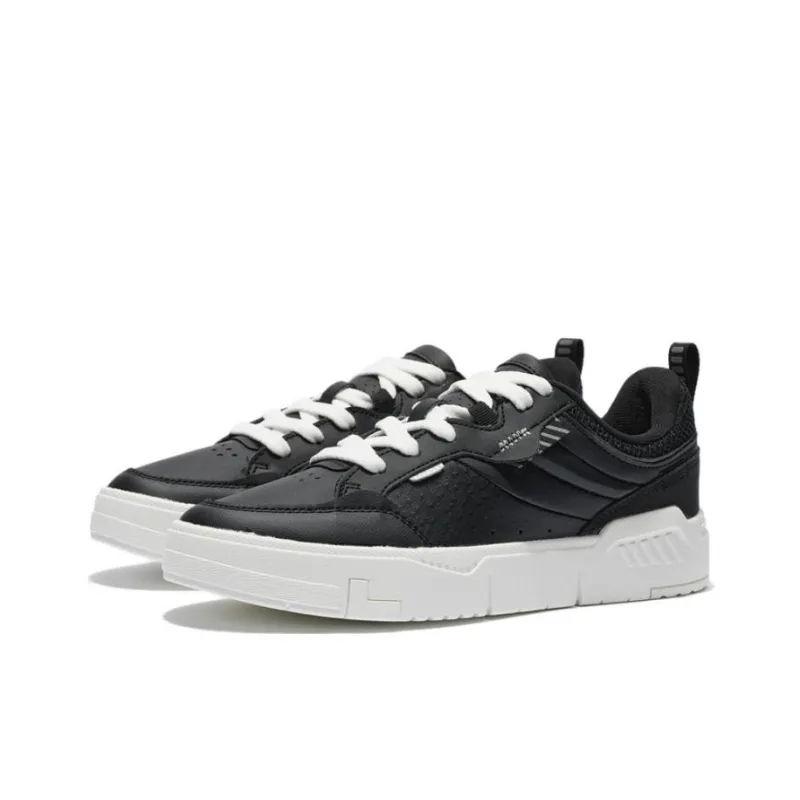LiNing Cushioning Anti Slip And Wear Resistant Low Top Skateboard Shoes Women's Black-1